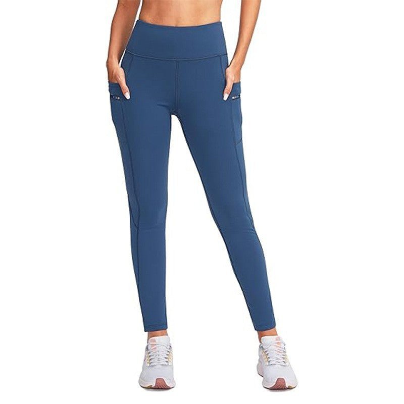 legging sport femme bleu zentenue haut taille poche