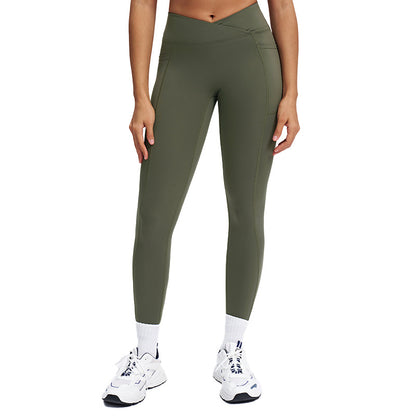 Naked-feel High-waisted Yoga Pants With Crossover Waistband