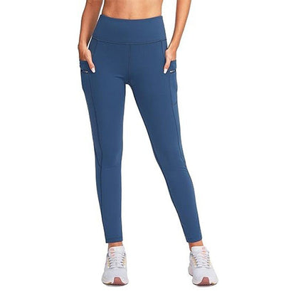 legging sport femme bleu zentenue haut taille poche