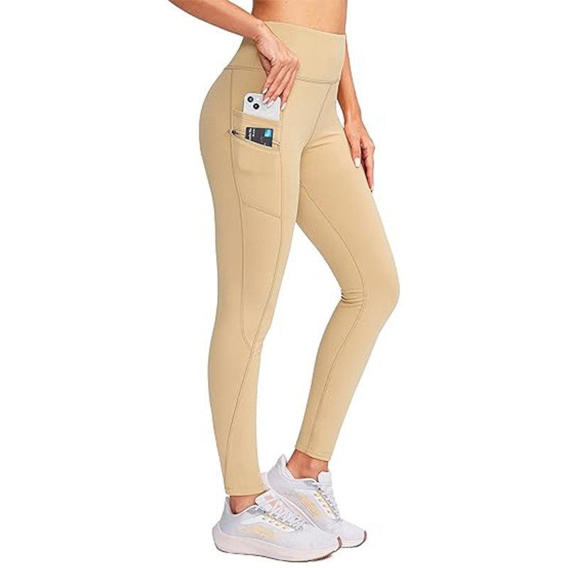  legging sport femme beige poche laterale zentenue