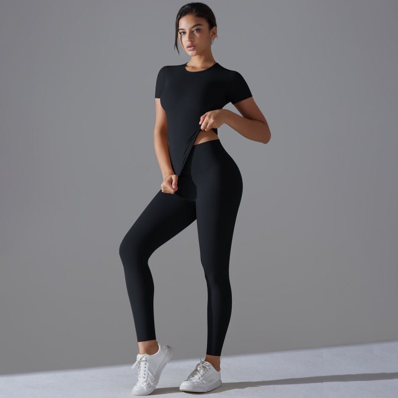  tenue sport femme noire haut ajusté legging zentenue