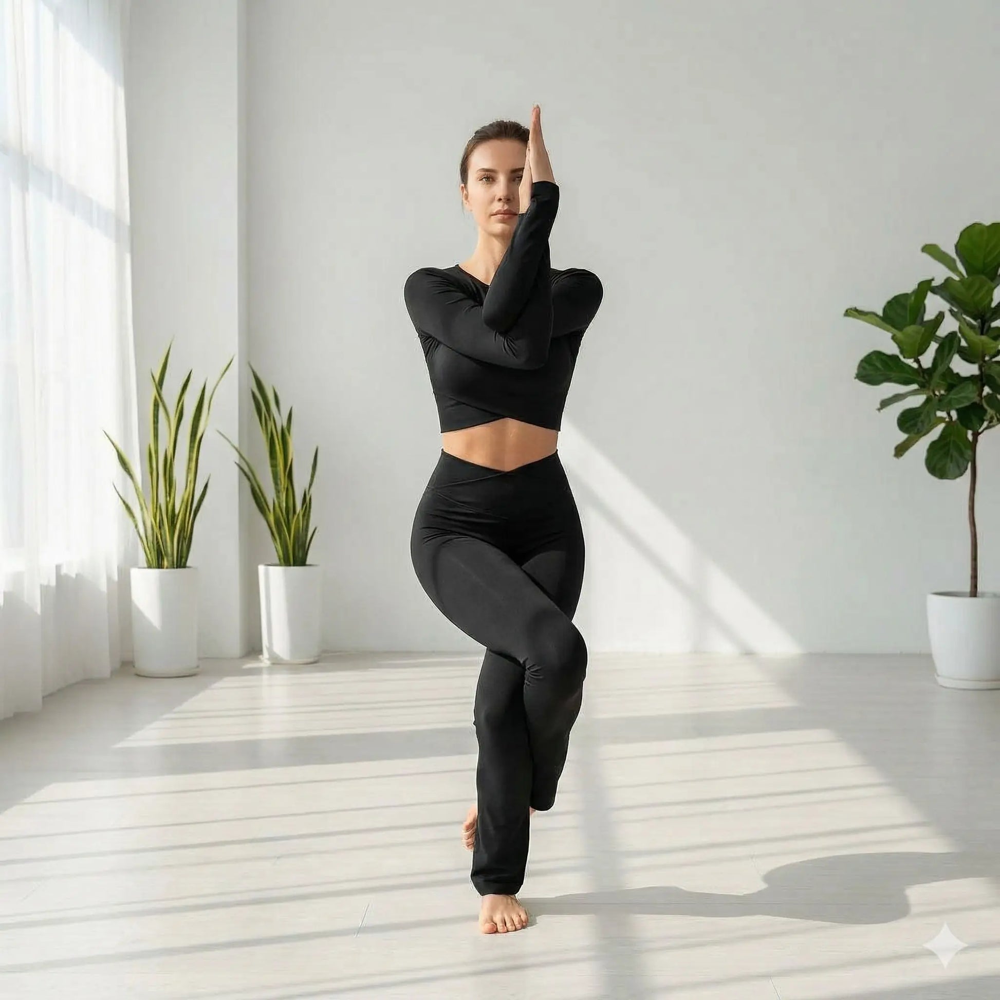 yoga garudasana aigle equilibre femme indoor pantalon de yoga femme