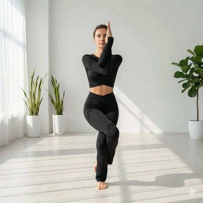 yoga garudasana aigle equilibre femme indoor pantalon de yoga femme