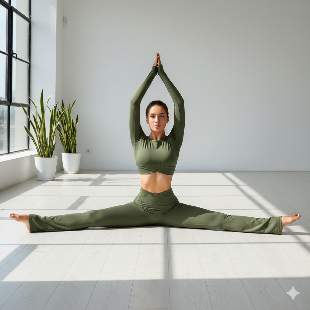 yoga grand ecart assis femme indoor pantalon de yoga femme