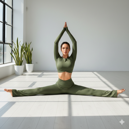 yoga grand ecart assis femme indoor pantalon de yoga femme