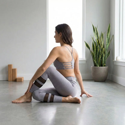 yoga torsion assise femme lumineux pantalon femme sport